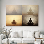 Yoga Meditation Meditation Collage Silhoütte Beruhigende Atmosphäre | Yoga und Meditation | Themen und Hobbys