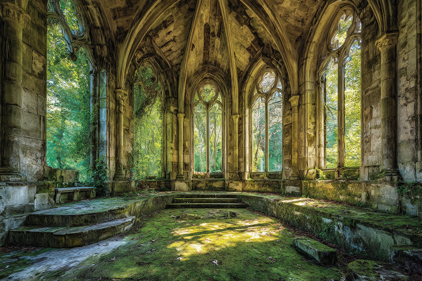 Ruinierte Gotische Mit Grünem Überwuchs | Lost Places | Architektur