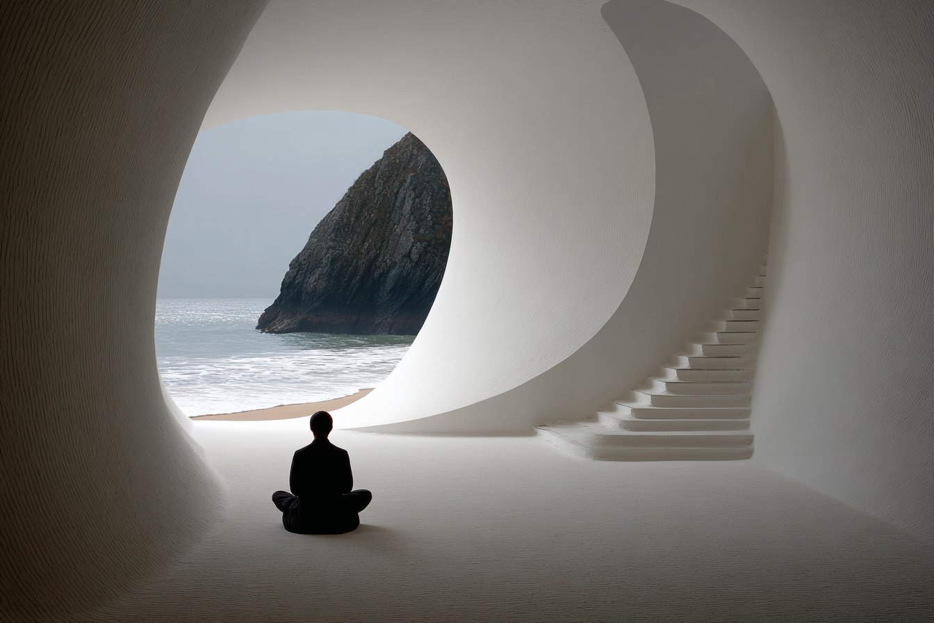 Yoga Meditation Serene Architectural Space Meditation Coastline Tranquility | Yoga und Meditation | Themen und Hobbys