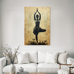 Yoga Meditation Yoga Pose Silhoütte Mit Pflanzen Und Altem Hintergrund | Yoga und Meditation | Themen und Hobbys