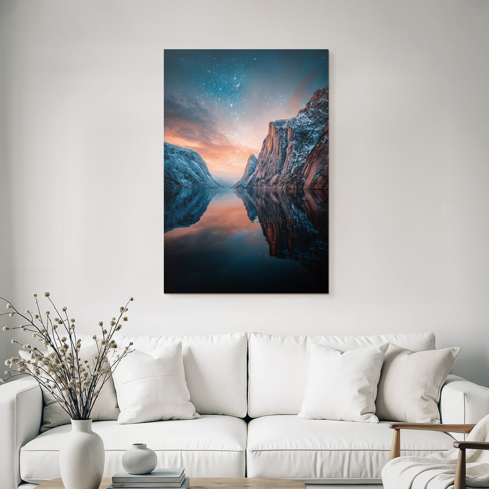 Polarlicht Natur Landschaft Reflexion Abend Dämmerung Sterne | Fjorde und Gletscher | Landschaften