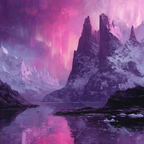 Polarlicht Fantastische Landschaft Mit Bergen Und Gewässern | Fjorde und Gletscher | Landschaften