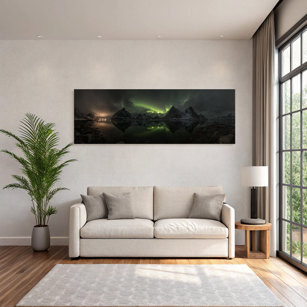 Polarlicht Aurora Borealis Mountains Water Night Landscape Scenery Germany | Fjorde und Gletscher | Landschaften
