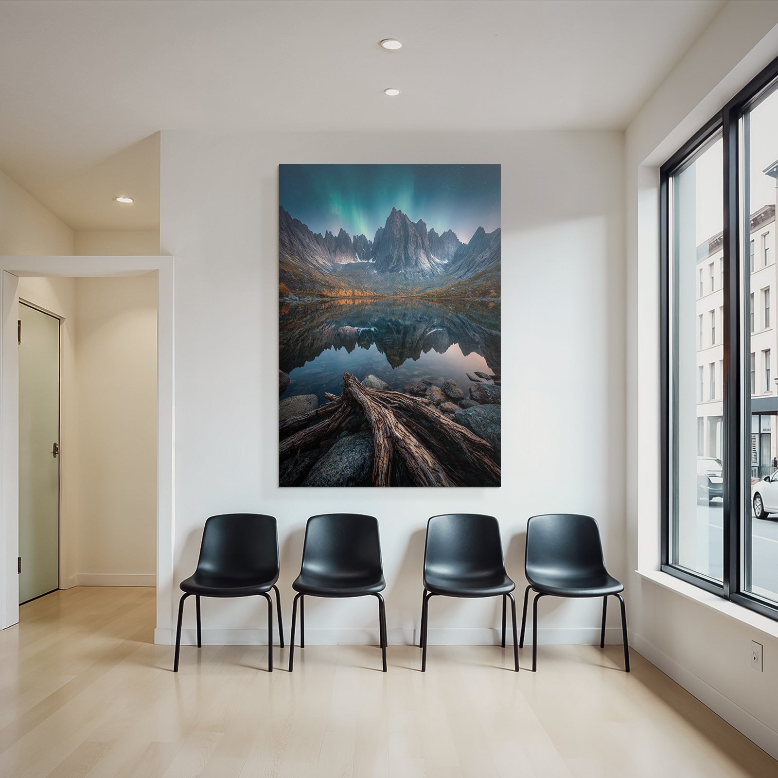 Polarlicht Traumhafte Natur Landschaft Bergrefl Action See Mit Norlicht | Fjorde und Gletscher | Landschaften