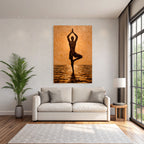 Yoga Meditation Baum Yoga Pose Beruhigung Ölmalerei | Yoga und Meditation | Themen und Hobbys