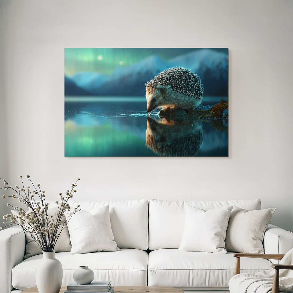 Polarlicht Hedgehog Am Wasser Aurora Borealis Landschaft | Fjorde und Gletscher | Landschaften