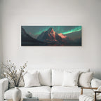 Polarlicht Atemberaubende Naturlandschaft Mit Aurora Borealis Und Bergen | Fjorde und Gletscher | Landschaften