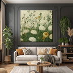 Botanische Illustration Weisse Und Gelbe Auf Vergilbtem Hintergrund