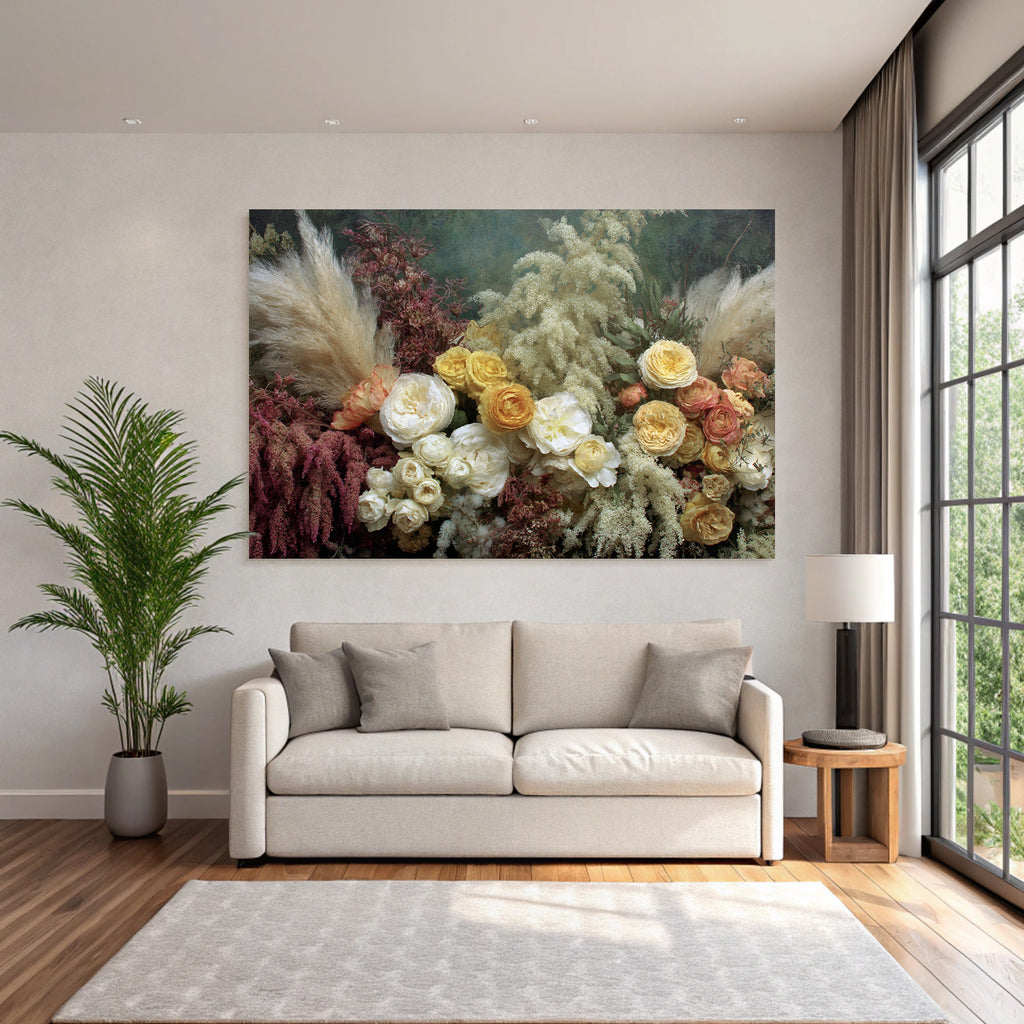 Trocken Retro Flowers Getrocknete Anordnung Mit Botanischen Elementen