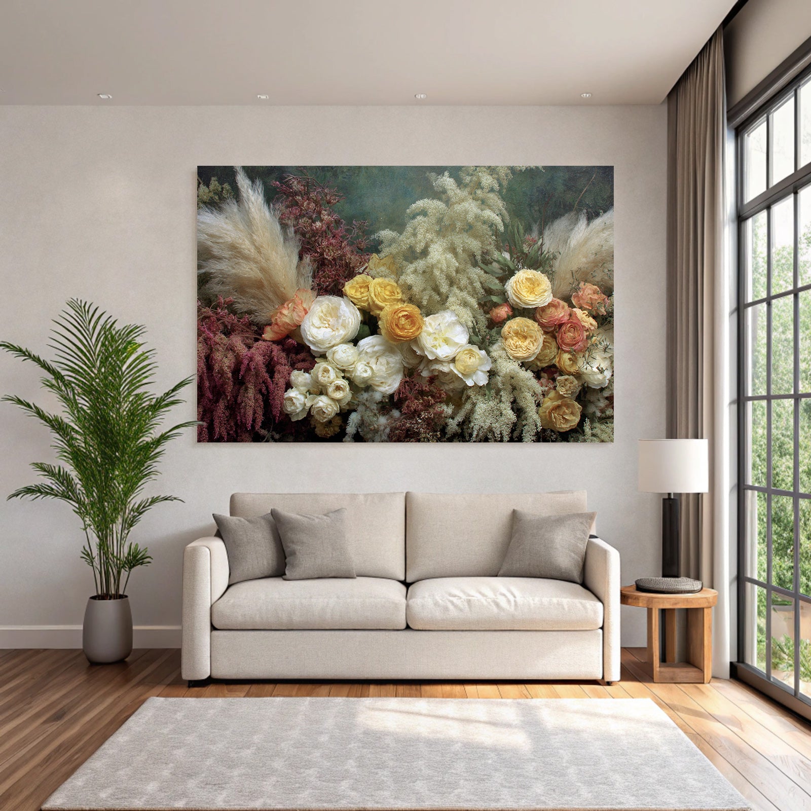 Trocken Retro Flowers Getrocknete Anordnung Mit Botanischen Elementen