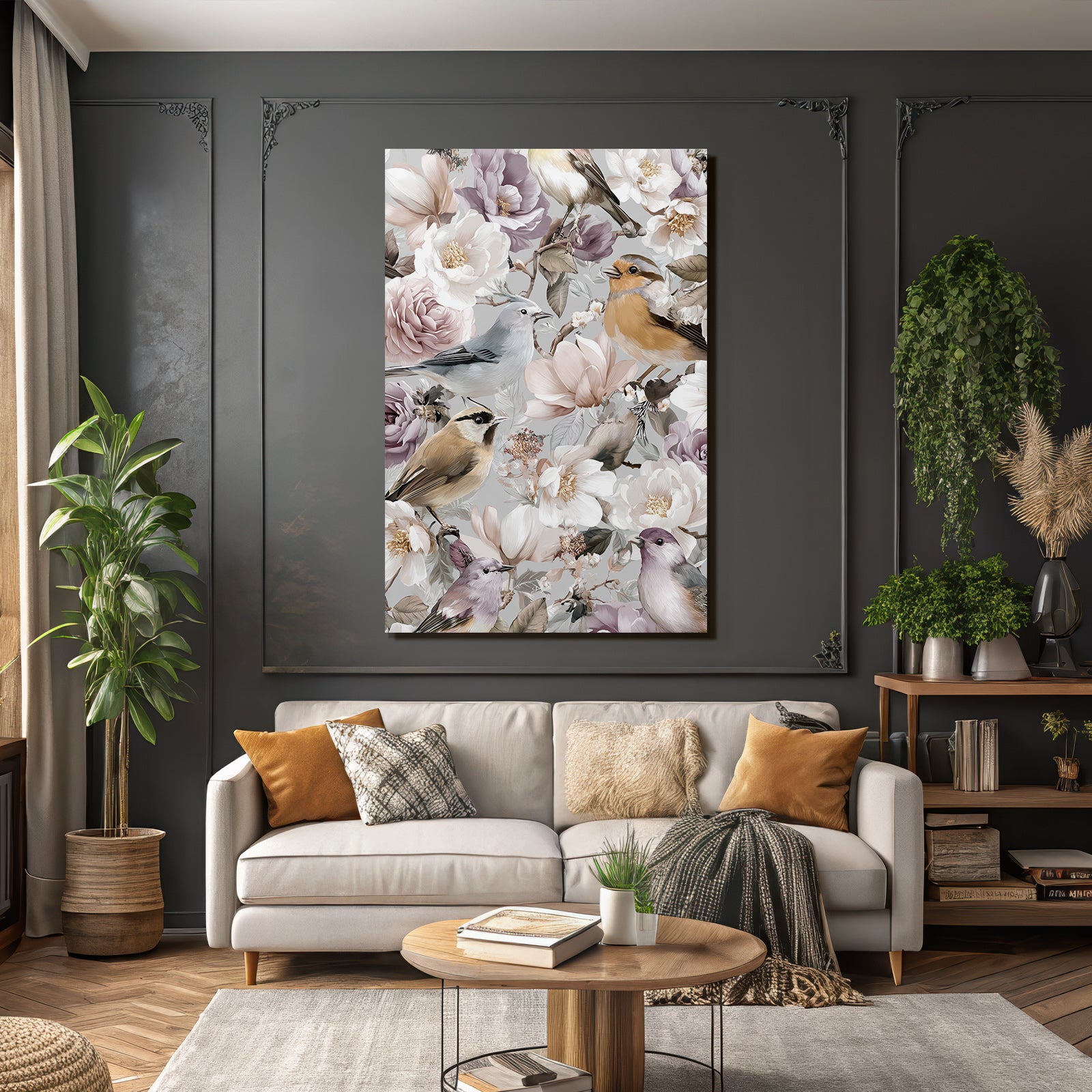 Florales Vogel Und Muster