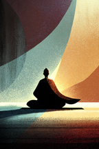 Yoga Meditation Meditierende Figuren In Abstraktem Hintergrund | Yoga und Meditation | Themen und Hobbys