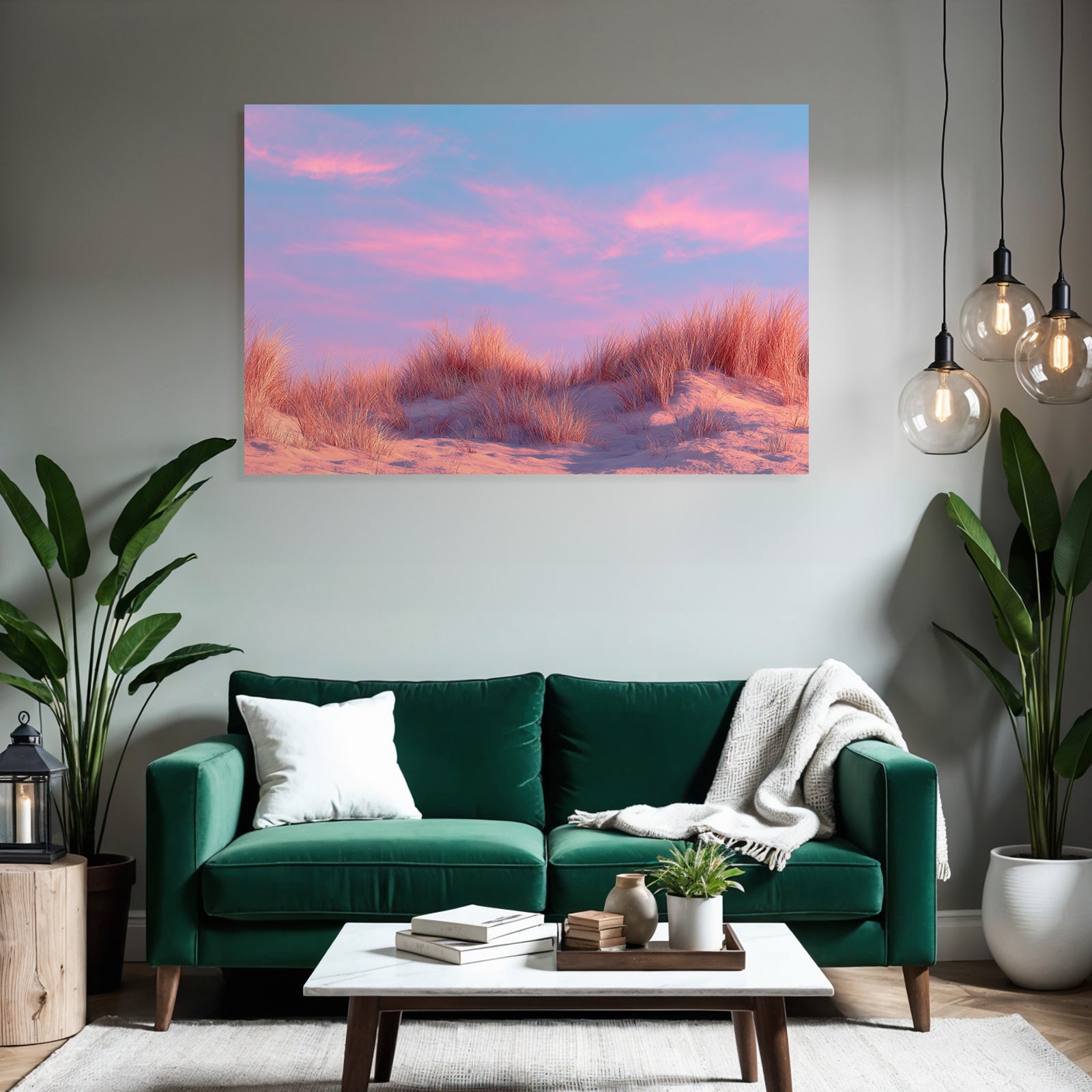 Ruhige Landschaft Gras Auf Sanddünen Mit Pastellfarbenem Himmel | Duenen und Heide | Landschaften