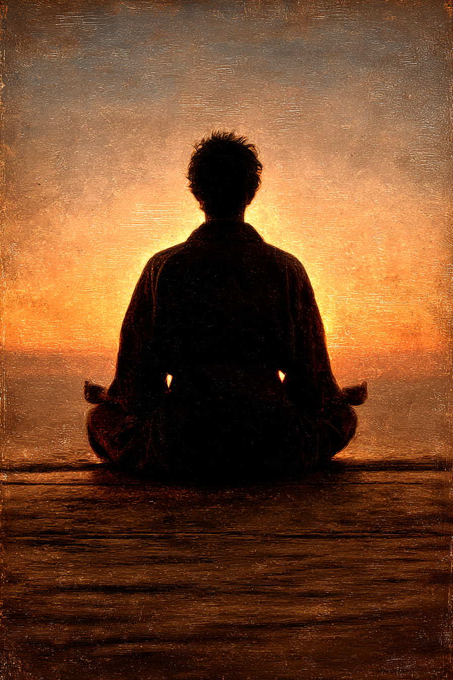 Yoga Meditation Meditierende Person Im Sonnenuntergang Über Wasser | Yoga und Meditation | Themen und Hobbys