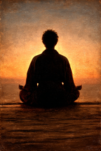 Yoga Meditation Meditierende Person Im Sonnenuntergang Über Wasser | Yoga und Meditation | Themen und Hobbys