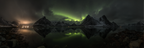 Polarlicht Aurora Borealis Mountains Water Night Landscape Scenery Germany | Fjorde und Gletscher | Landschaften