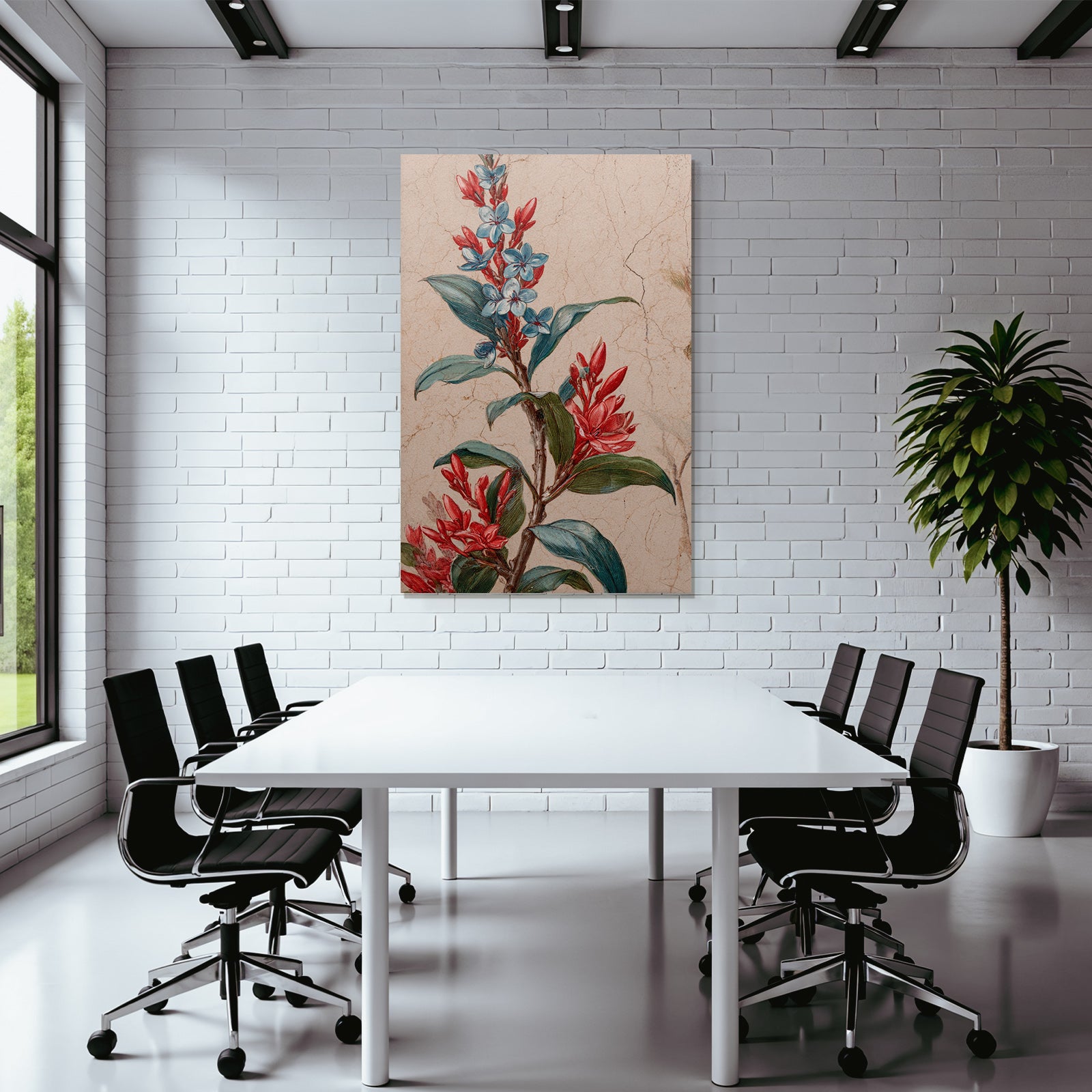 Botanische Illustration Roter Und Blaür Stilleben Auf Altem Papier