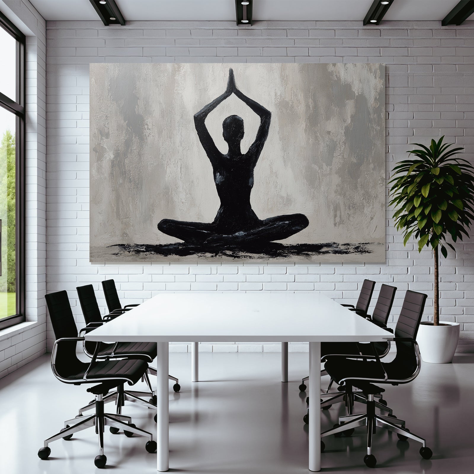 Yoga Meditation Meditierender Mensch Im Grau Mit Händen Oben | Yoga und Meditation | Themen und Hobbys