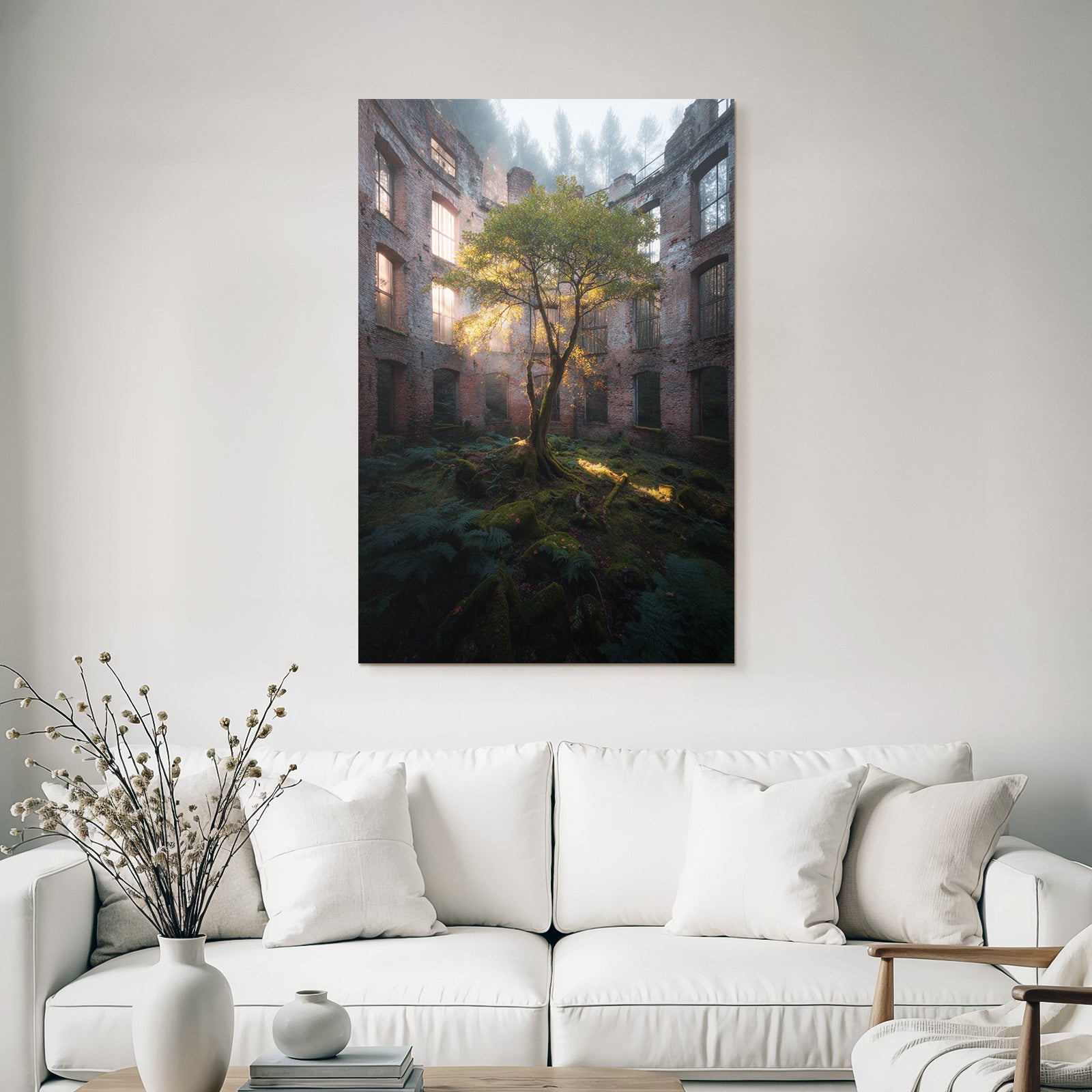 Ein Harmonisches Natur Ursprung Im Ruin Lichtfall Und Nebel | Lost Places | Architektur
