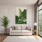 Botanische Illustration Mit Grünen Blättern Und Fruchtständen