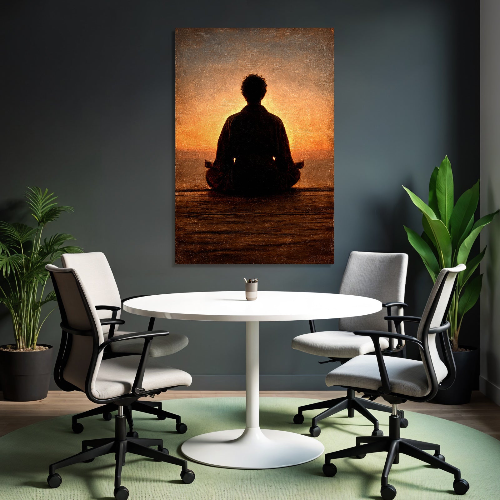 Yoga Meditation Meditierende Person Im Sonnenuntergang Über Wasser | Yoga und Meditation | Themen und Hobbys