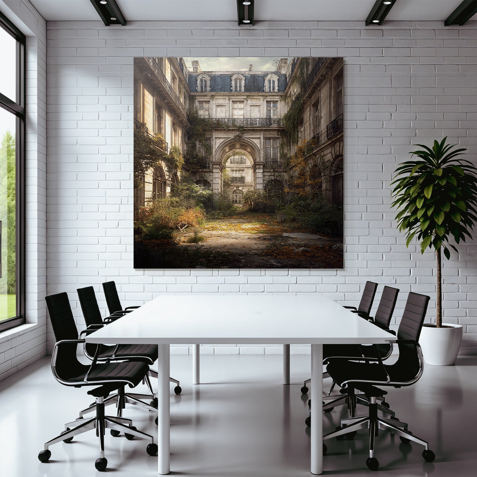 Verlassener Innenhof Historisches Gebaeude Mit Überwucherung Im Herbst | Lost Places | Architektur
