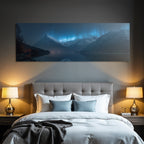 Polarlicht Nachtlandschaft Mit Aurora Borealis Und Reflexion Im Wasser | Fjorde und Gletscher | Landschaften
