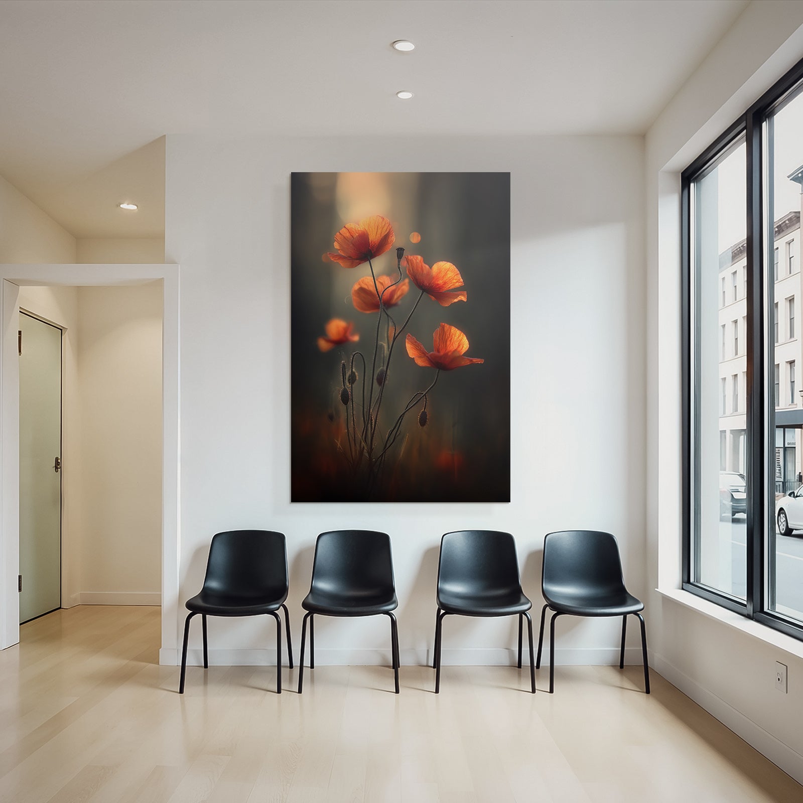 Sanfte Orange Mohn Vor Weichem Hintergrund
