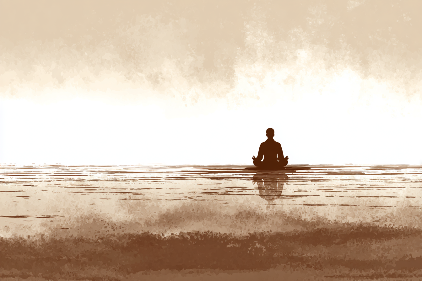 Yoga Meditation Meditative Person Auf Ruhefläche Schönheit Der Stille | Yoga und Meditation | Themen und Hobbys