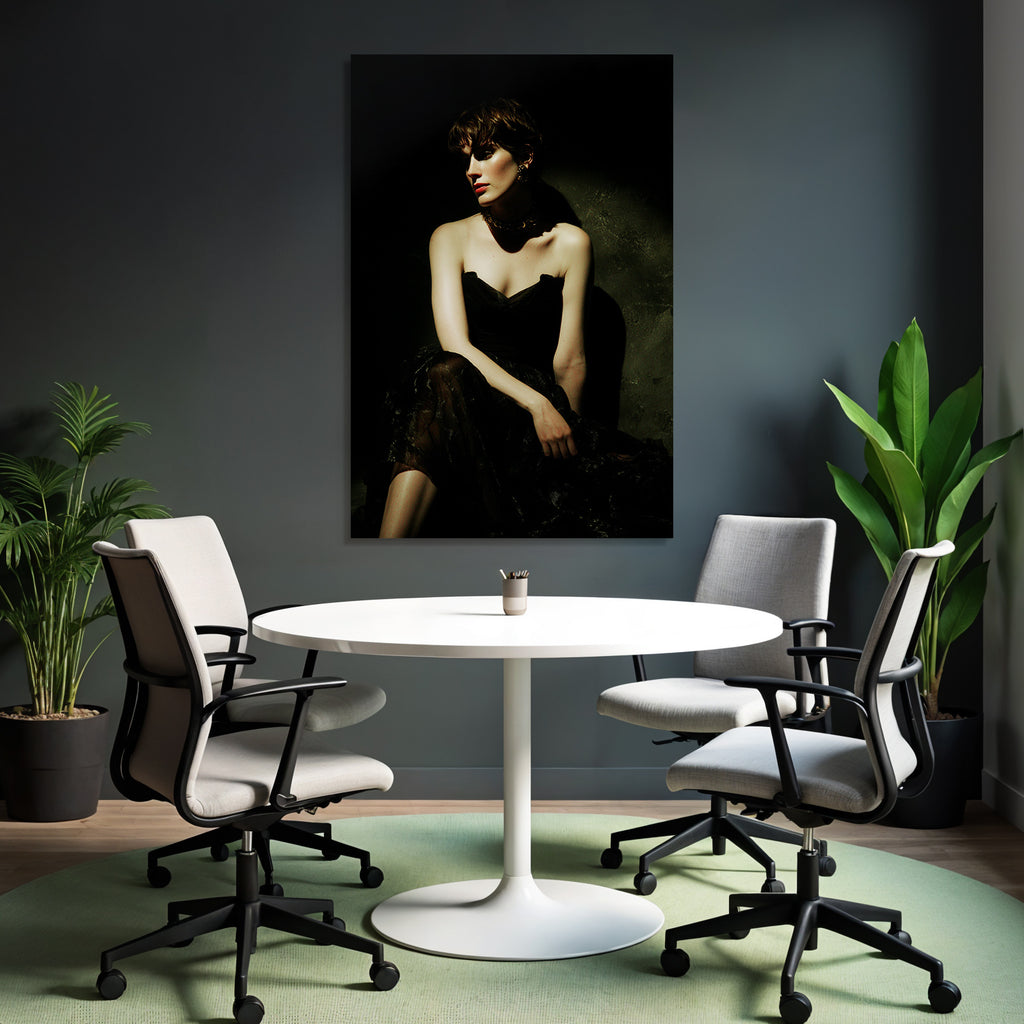 Elegantes Sw Portait In Dunkler Umgebung | Aktkunst und Sinnlichkeit | Menschen und Emotionen