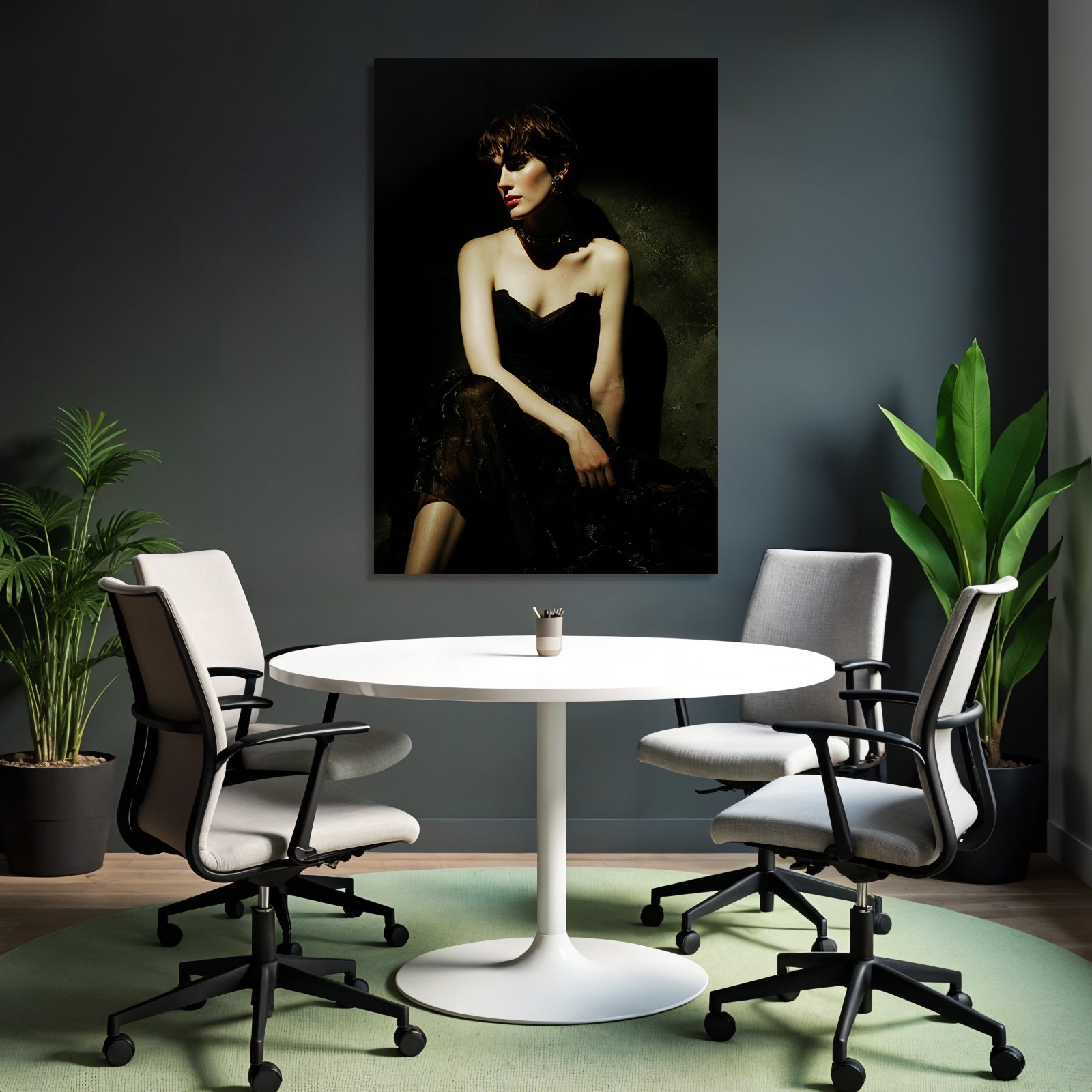 Elegantes Sw Portait In Dunkler Umgebung | Aktkunst und Sinnlichkeit | Menschen und Emotionen