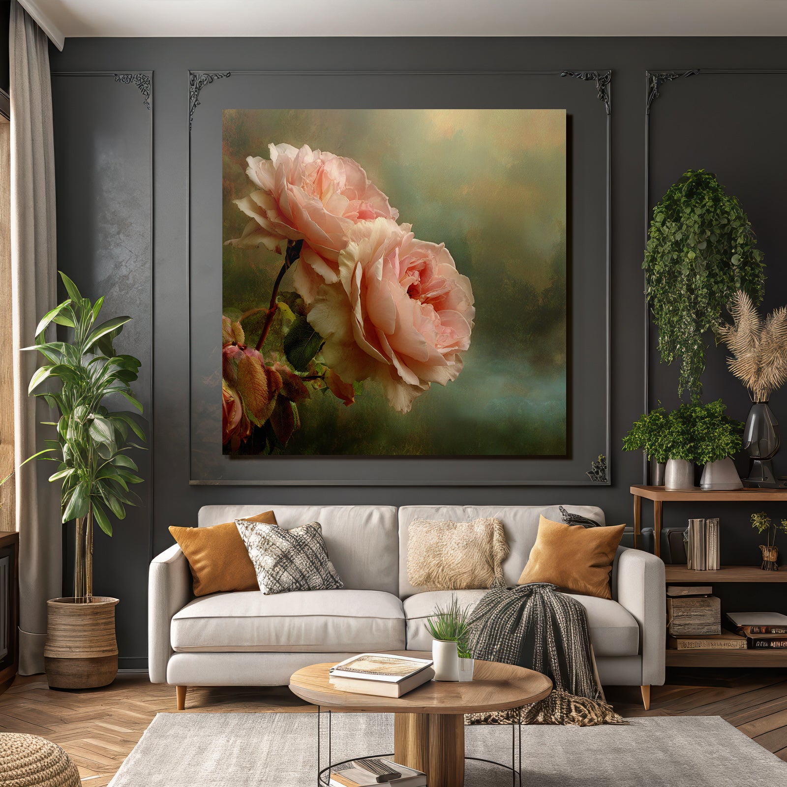 Zwei Rosa Rosen Vor Weichem Hintergrund