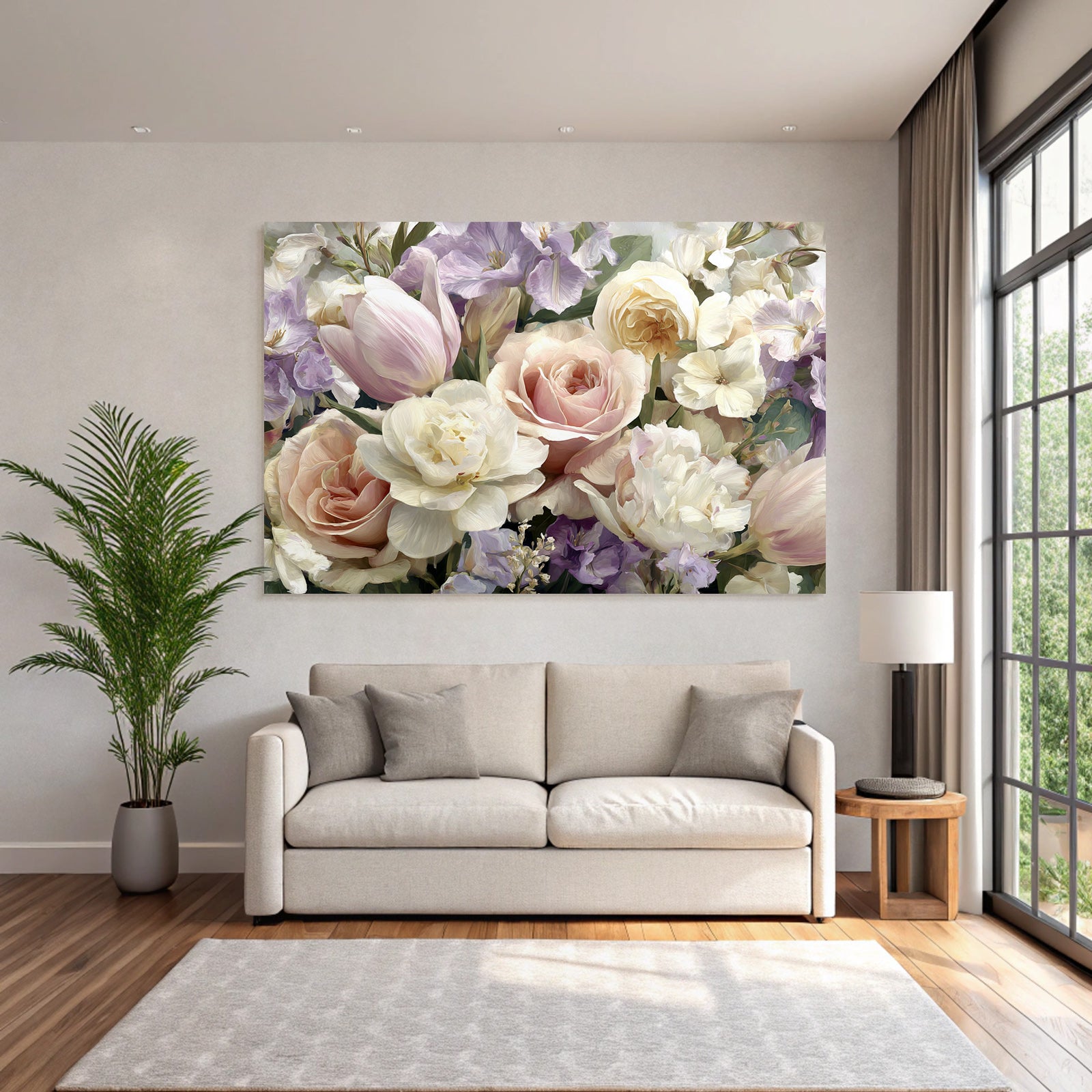 Gesteck Tulpen Und Rosen In Pastellfarben