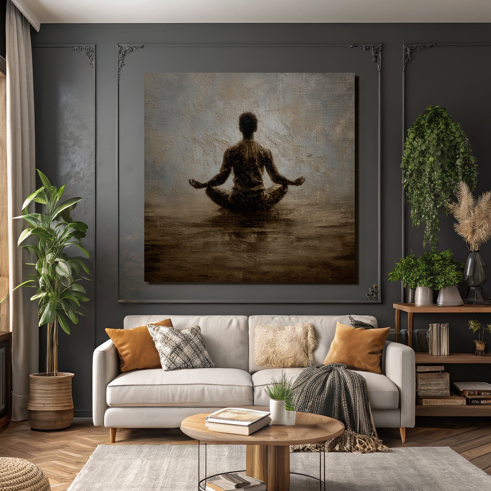 Yoga Meditation Meditierender Mensch In Ruhe Mit Kunstvollem Hintergrund | Yoga und Meditation | Themen und Hobbys
