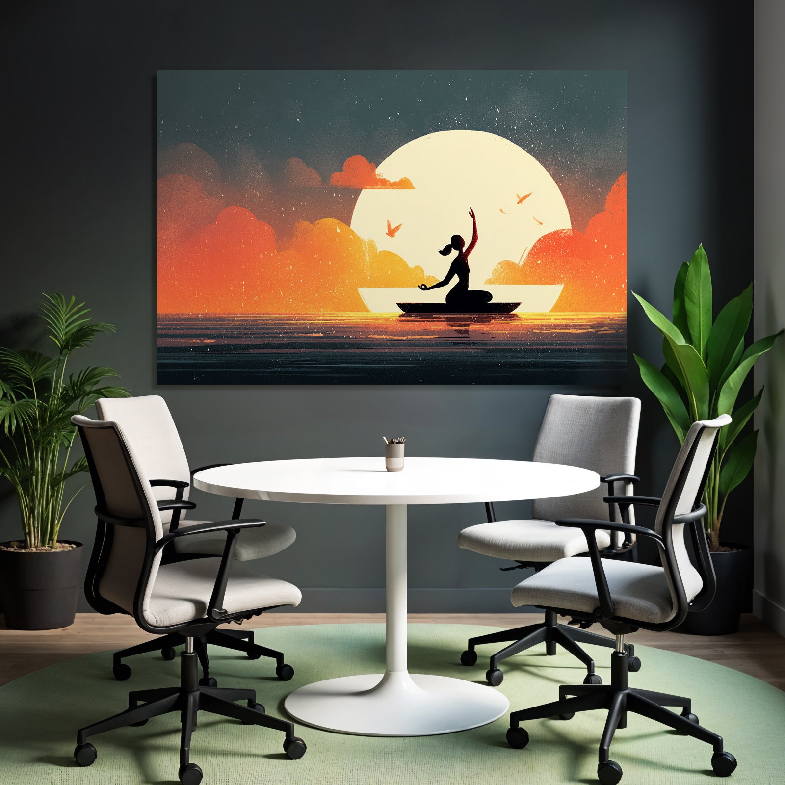 Yoga Meditation Stille Meditation Im Boot Bei Sonnenuntergang | Yoga und Meditation | Themen und Hobbys