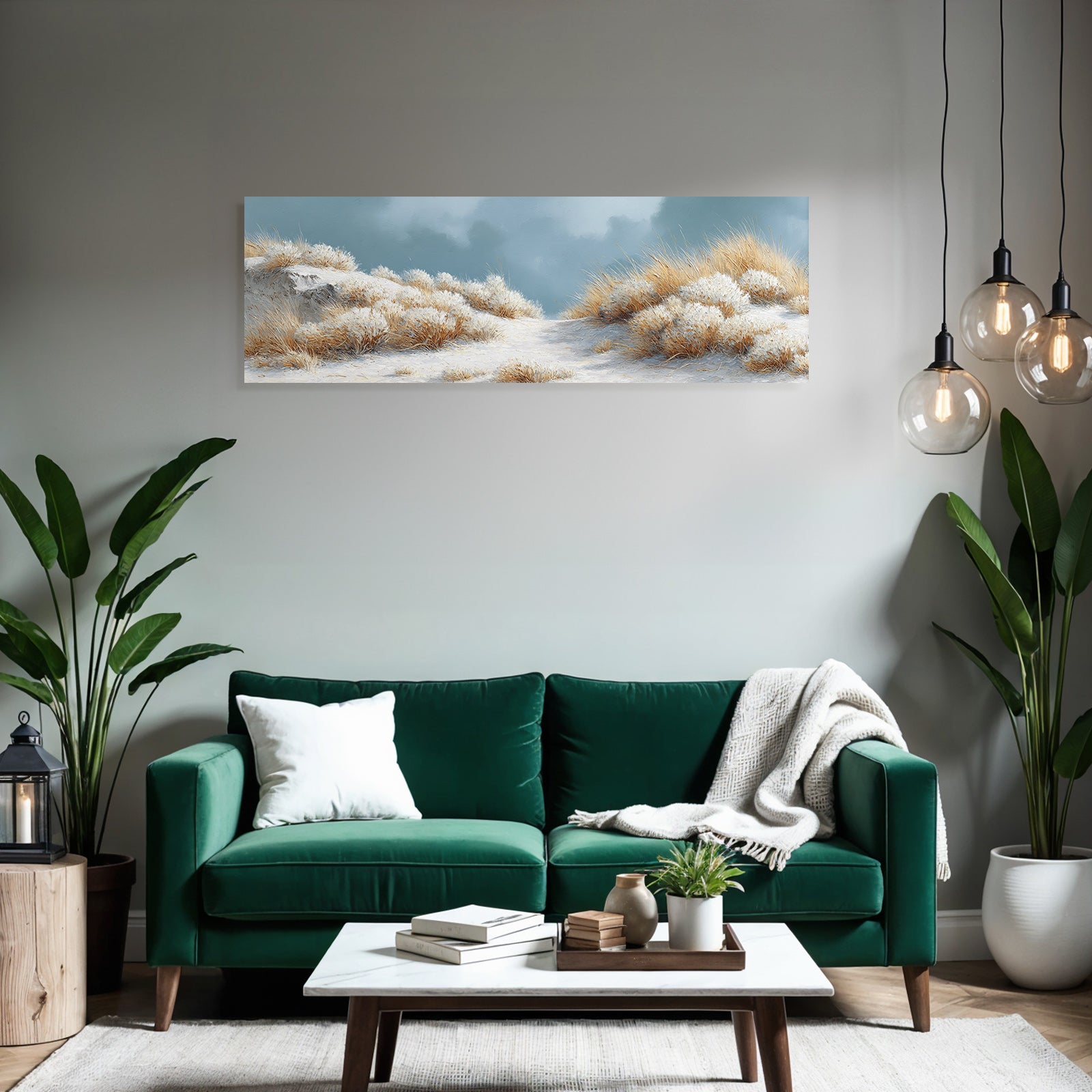 Ruhige Landschaft Impressionistisch Malerei Sandy Terrain Blaür Himmel | Duenen und Heide | Landschaften