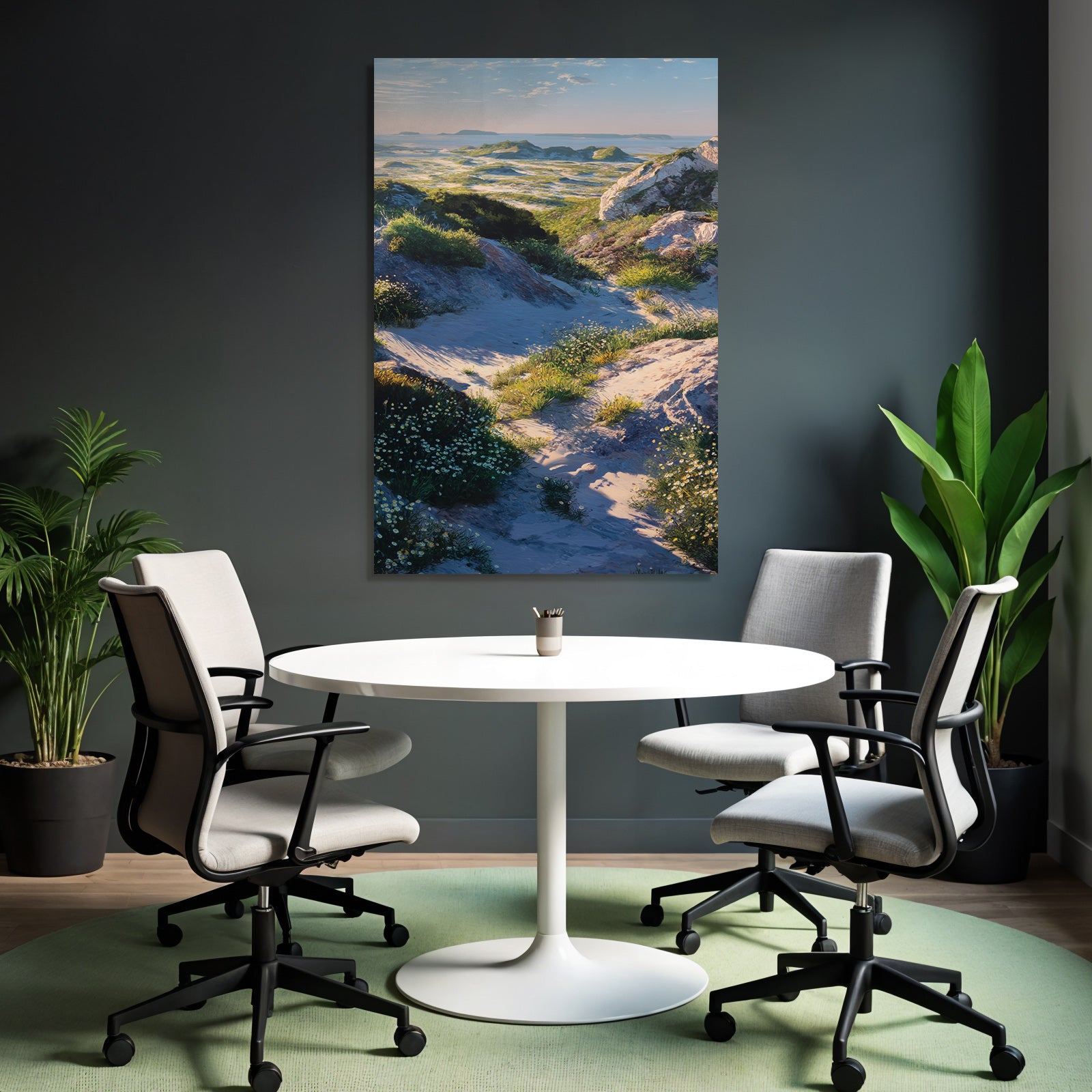 Rockige Landschaft Mit Grünem Hügel And Meerblick | Duenen und Heide | Landschaften