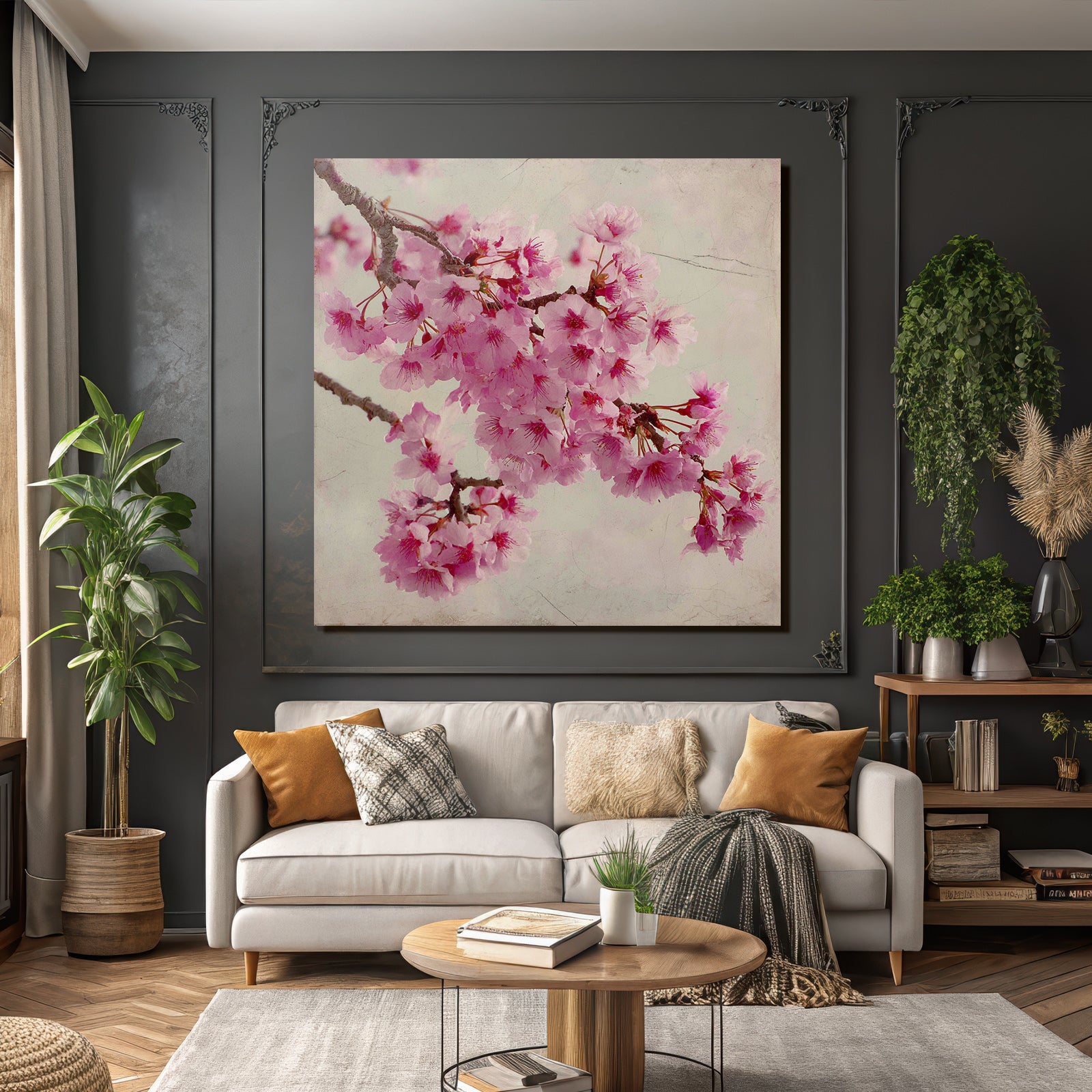 Zweig Mit Rosa Kirschblüten