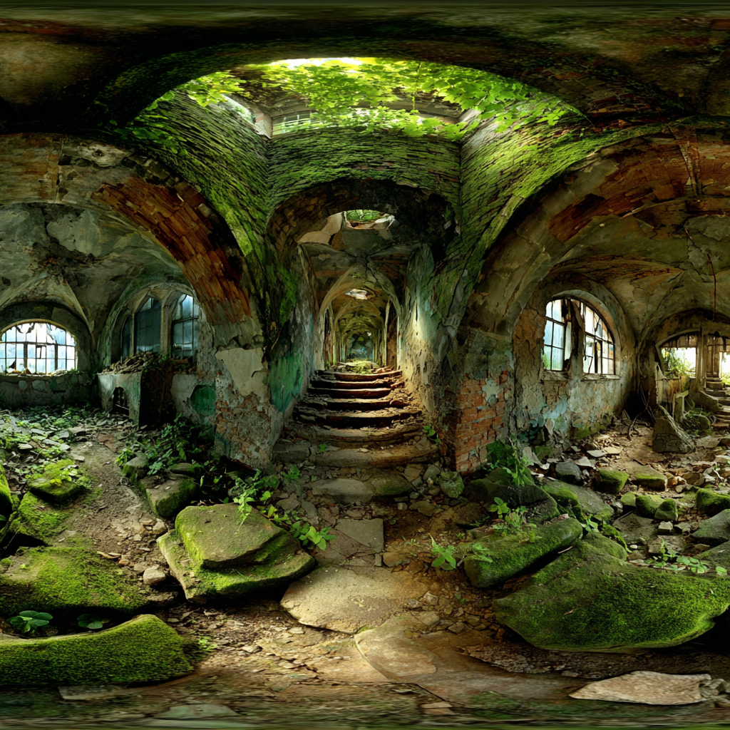 Verlassene Gebaude Mit Überwachsenen Pflanzen Und Gefallenen Fenstern | Lost Places | Architektur