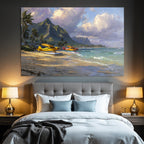 Tropische Idylle Mit Seaplanes Und Palmbaeumen Beachlandscape | Flugzeuge | Mobilitaet und Technik