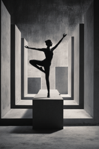 Yoga Meditation Tänzer In Der Pose Vor Abstraktem Architektur Hintergrund | Yoga und Meditation | Themen und Hobbys