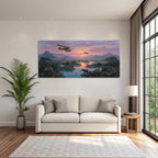 Friedliche Natur Landschaft Elephanten Sonnenuntergang | Flugzeuge | Mobilitaet und Technik