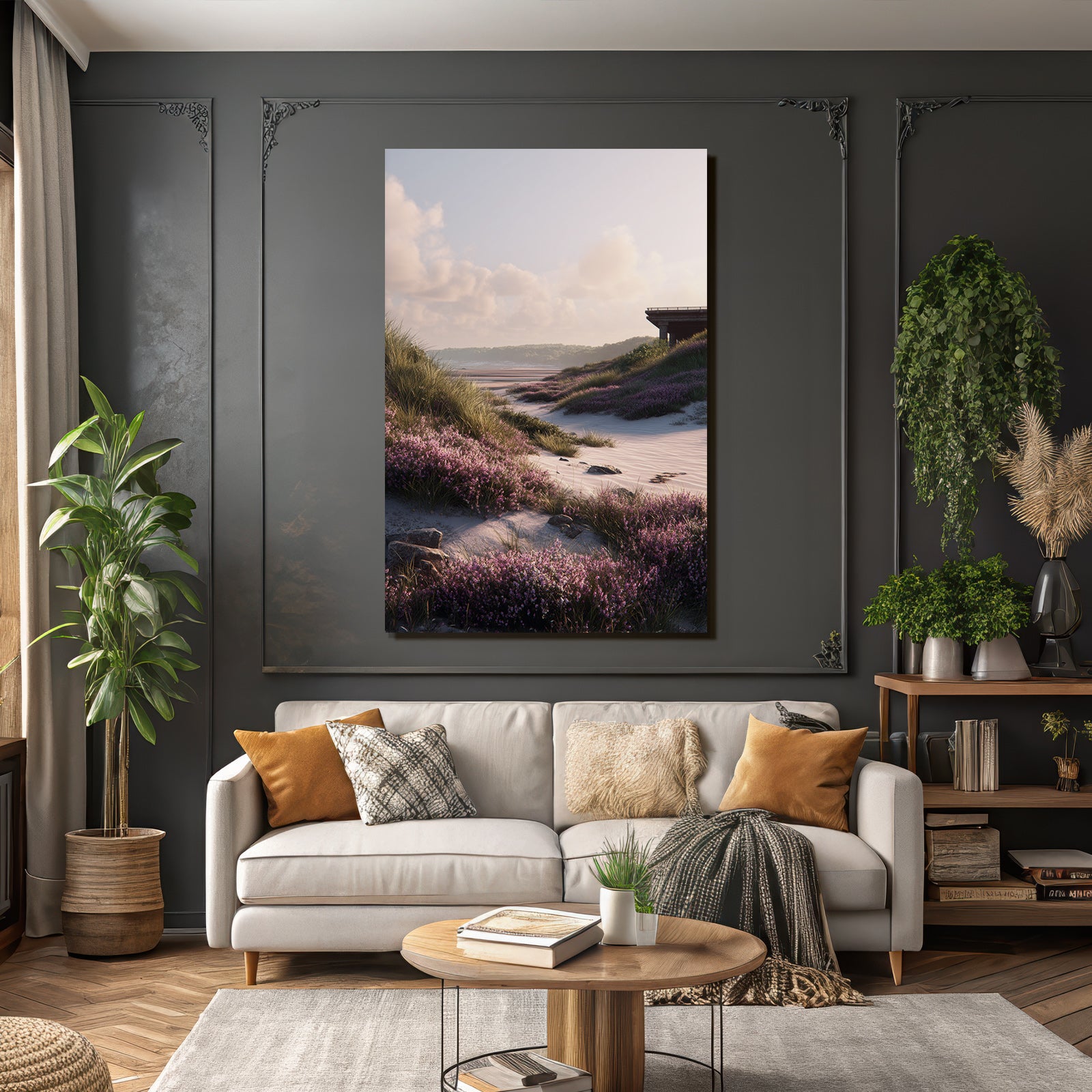 Friedliche Landschaft Strand Sonnenaufgang Blumen Dunen | Duenen und Heide | Landschaften