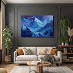 Polarlicht Dramatische Gipfel Blaue Und Violette Farben Impasto Technik | Fjorde und Gletscher | Landschaften