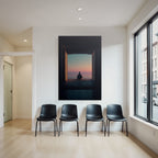 Yoga Meditation Ruhige Szene Person Meditiert See Horizont Sonnenuntergang Japanisches Design | Yoga und Meditation | Themen und Hobbys