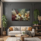 Trocken Retro Flowers Getrocknete Anordnung Mit Botanischen Elementen