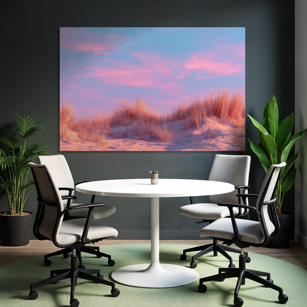 Ruhige Landschaft Gras Auf Sanddünen Mit Pastellfarbenem Himmel | Duenen und Heide | Landschaften