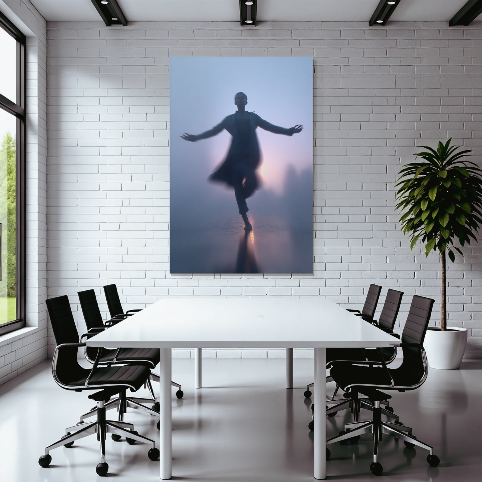 Yoga Meditation Tanzende Figur In Nebliger Umgebung Etherale Schönheit Und Tranquilität | Yoga und Meditation | Themen und Hobbys