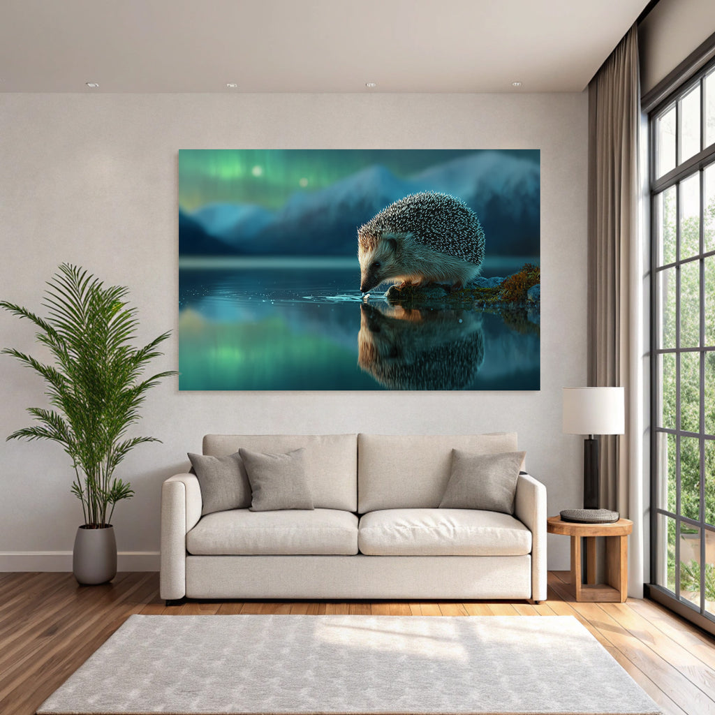 Polarlicht Hedgehog Am Wasser Aurora Borealis Landschaft | Fjorde und Gletscher | Landschaften
