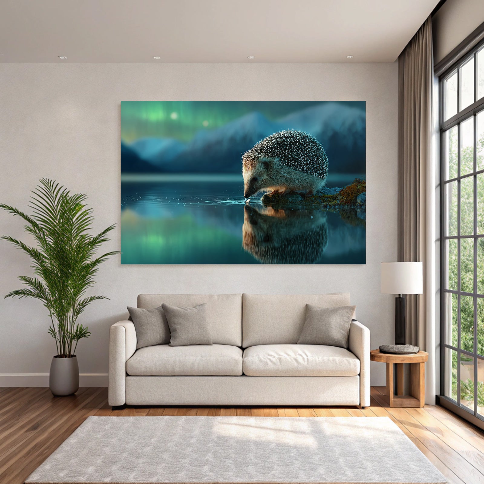 Polarlicht Hedgehog Am Wasser Aurora Borealis Landschaft | Fjorde und Gletscher | Landschaften